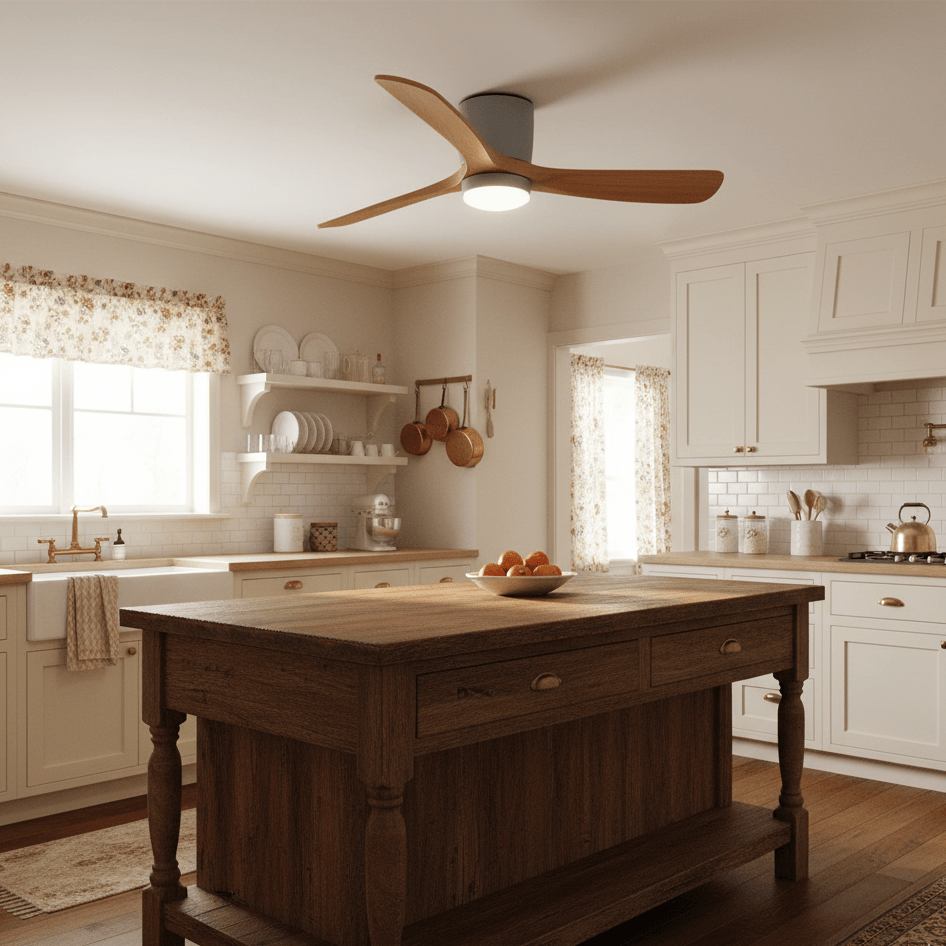 Scandinavian Wood Blade Ceiling Fan with LED Light - Arrielight
