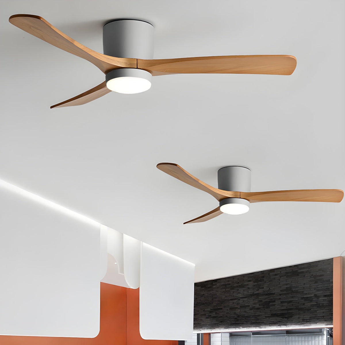 Scandinavian Wood Blade Ceiling Fan with LED Light - Arrielight
