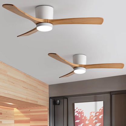 Scandinavian Wood Blade Ceiling Fan with LED Light - Arrielight