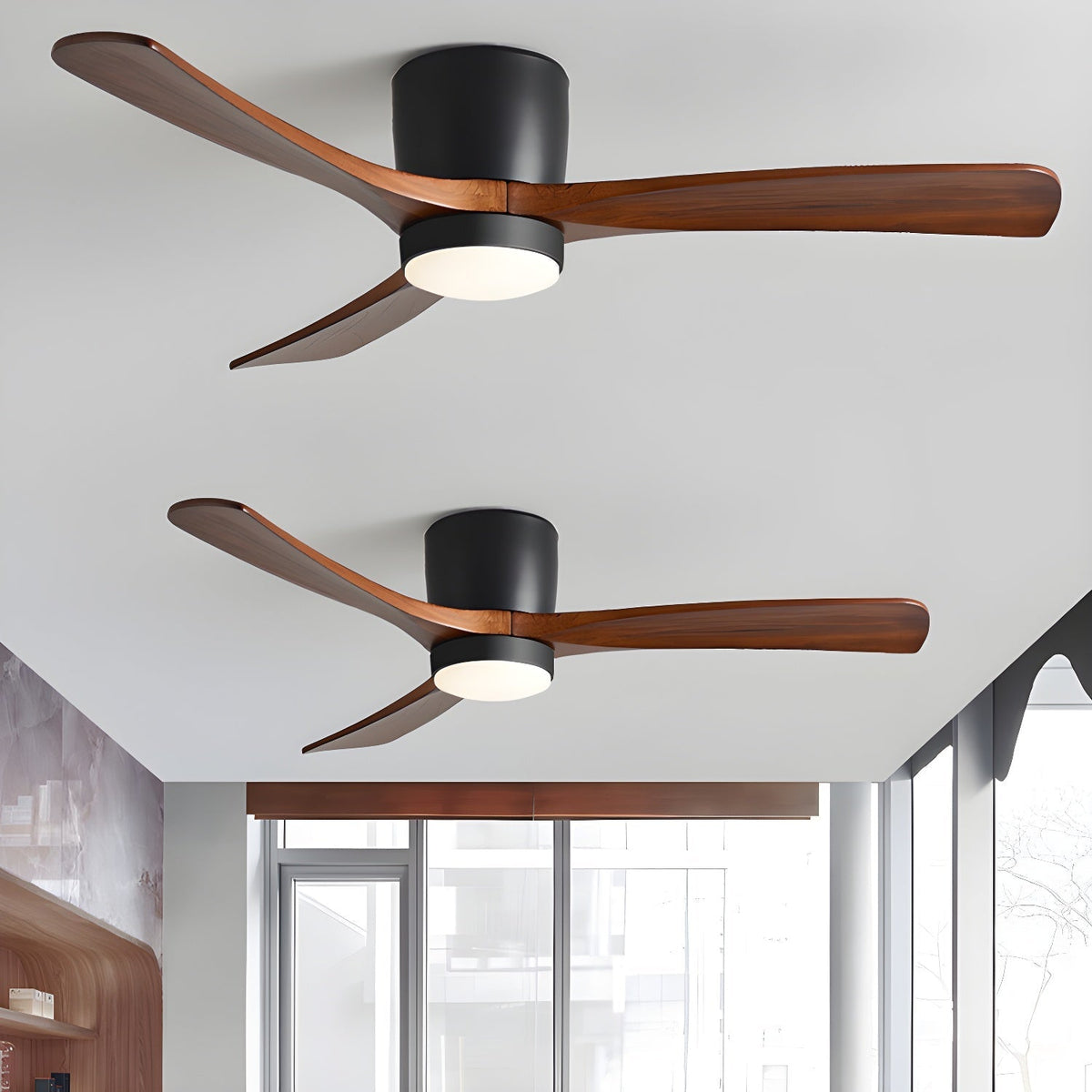 Scandinavian Wood Blade Ceiling Fan with LED Light - Arrielight