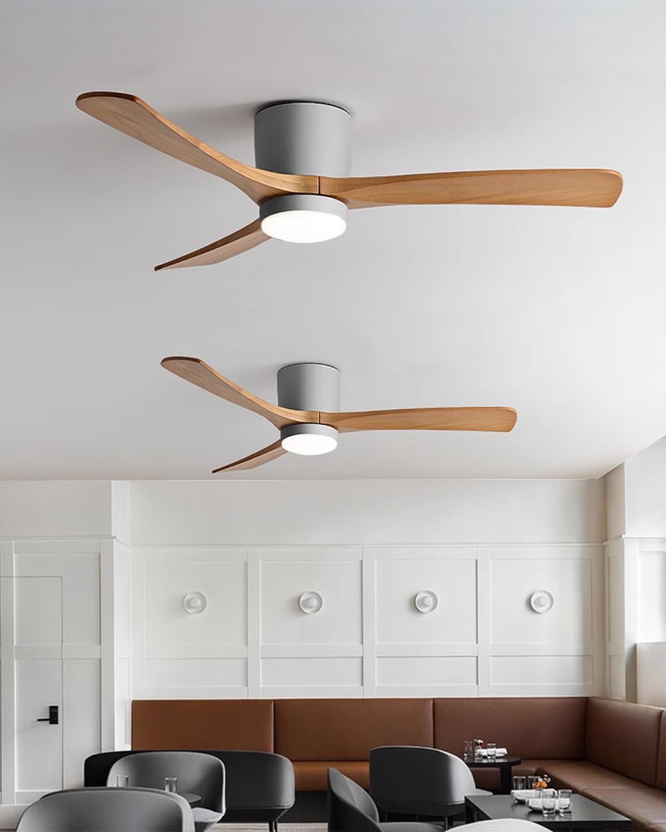 Scandinavian Wood Blade Ceiling Fan with LED Light - Arrielight
