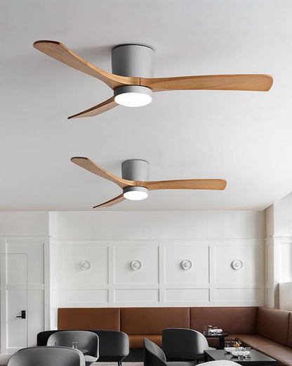 Scandinavian Wood Blade Ceiling Fan with LED Light - Arrielight