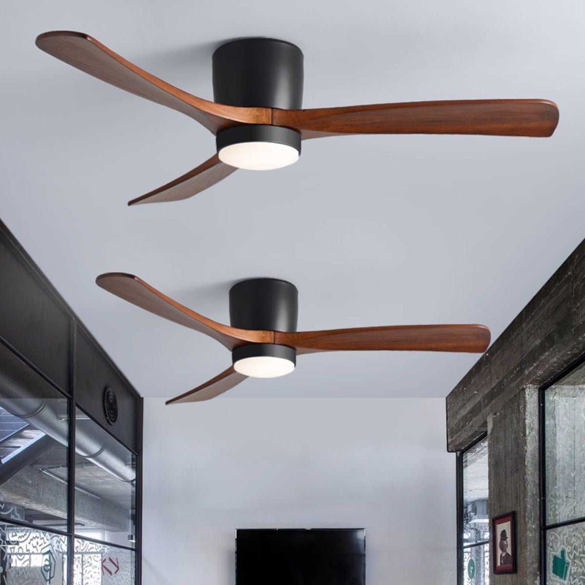 Scandinavian Wood Blade Ceiling Fan with LED Light - Arrielight