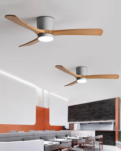 Scandinavian Wood Blade Ceiling Fan with LED Light - Arrielight