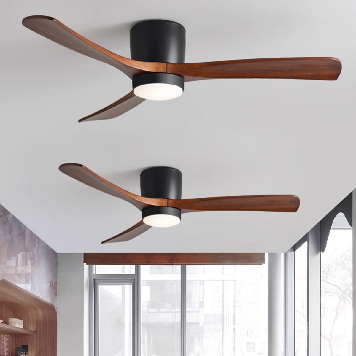 Scandinavian Wood Blade Ceiling Fan with LED Light - Arrielight