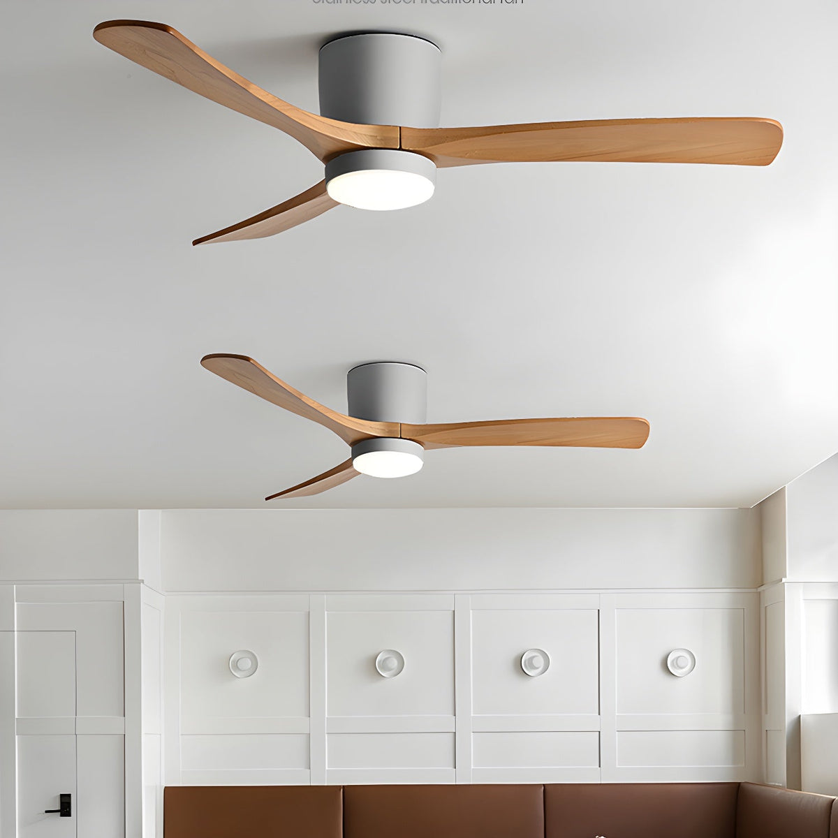 Scandinavian Wood Blade Ceiling Fan with LED Light - Arrielight