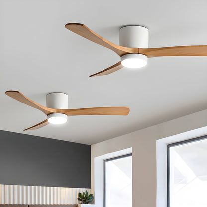 Scandinavian Wood Blade Ceiling Fan with LED Light - Arrielight