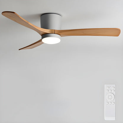 Scandinavian Wood Blade Ceiling Fan with LED Light - Arrielight
