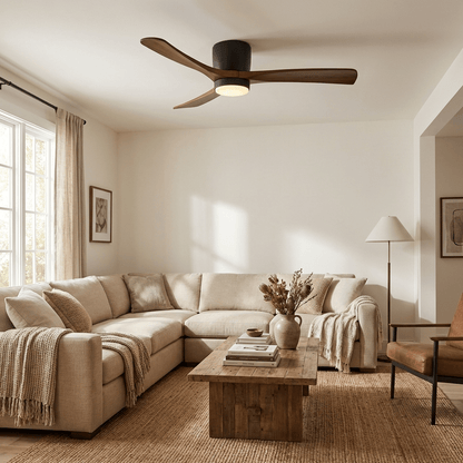 Scandinavian Wood Blade Ceiling Fan with LED Light - Arrielight