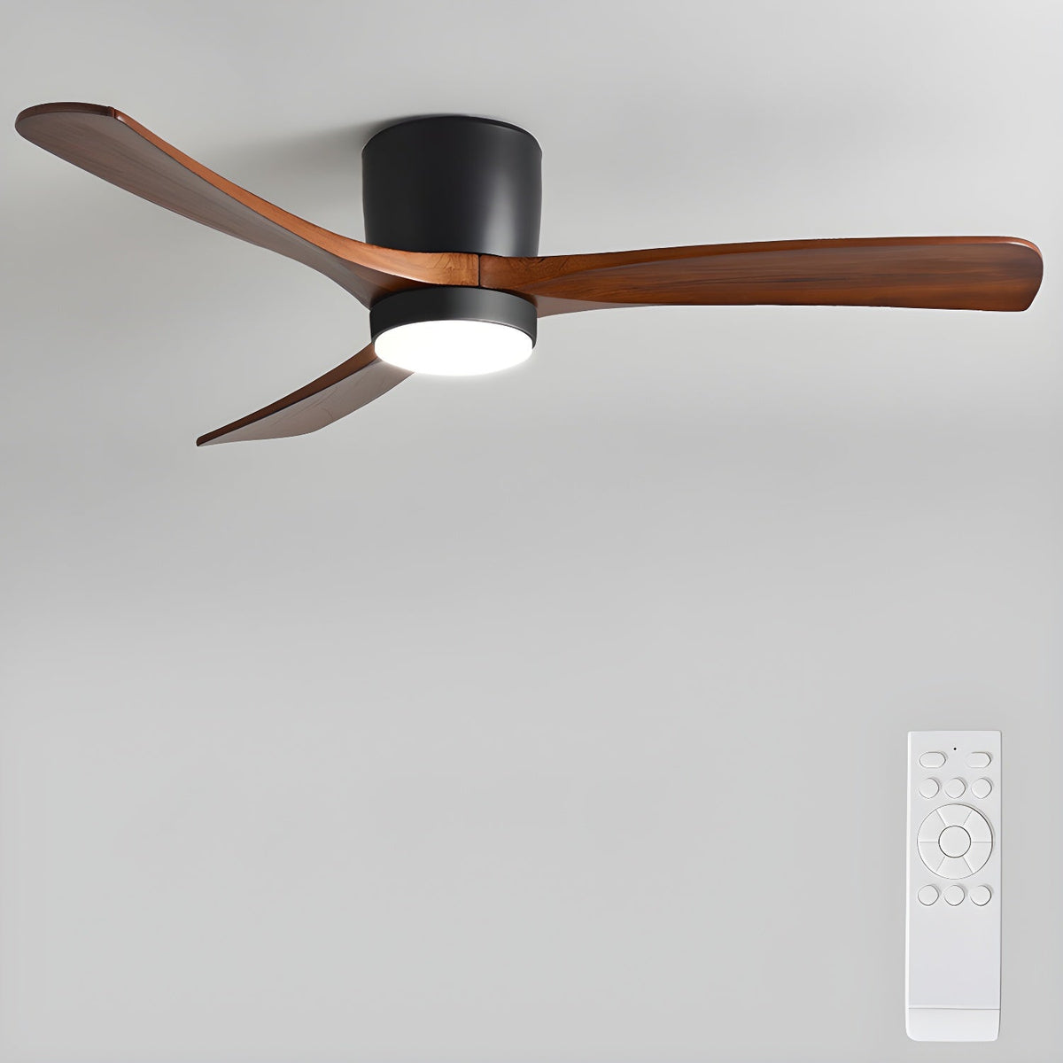 Scandinavian Wood Blade Ceiling Fan with LED Light - Arrielight