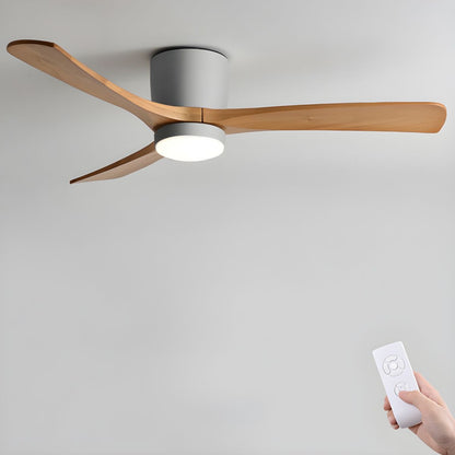 Scandinavian Wood Blade Ceiling Fan with LED Light - Arrielight