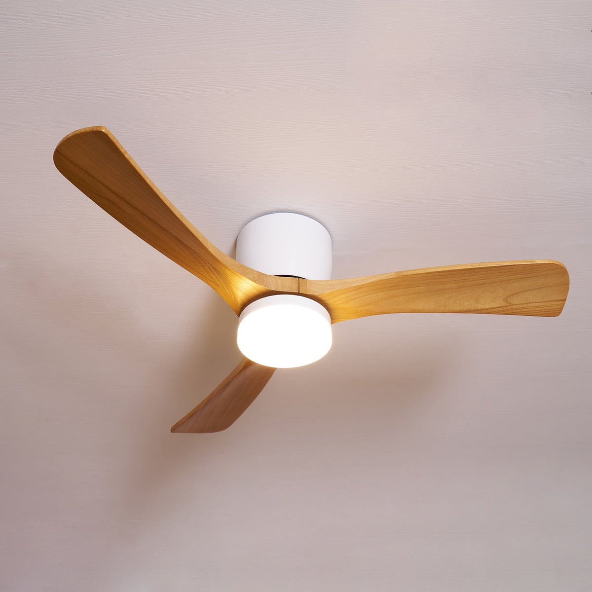 Scandinavian Wood Blade Ceiling Fan with LED Light - Arrielight