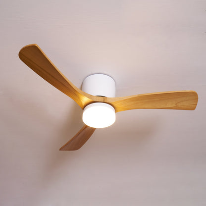 Scandinavian Wood Blade Ceiling Fan with LED Light - Arrielight