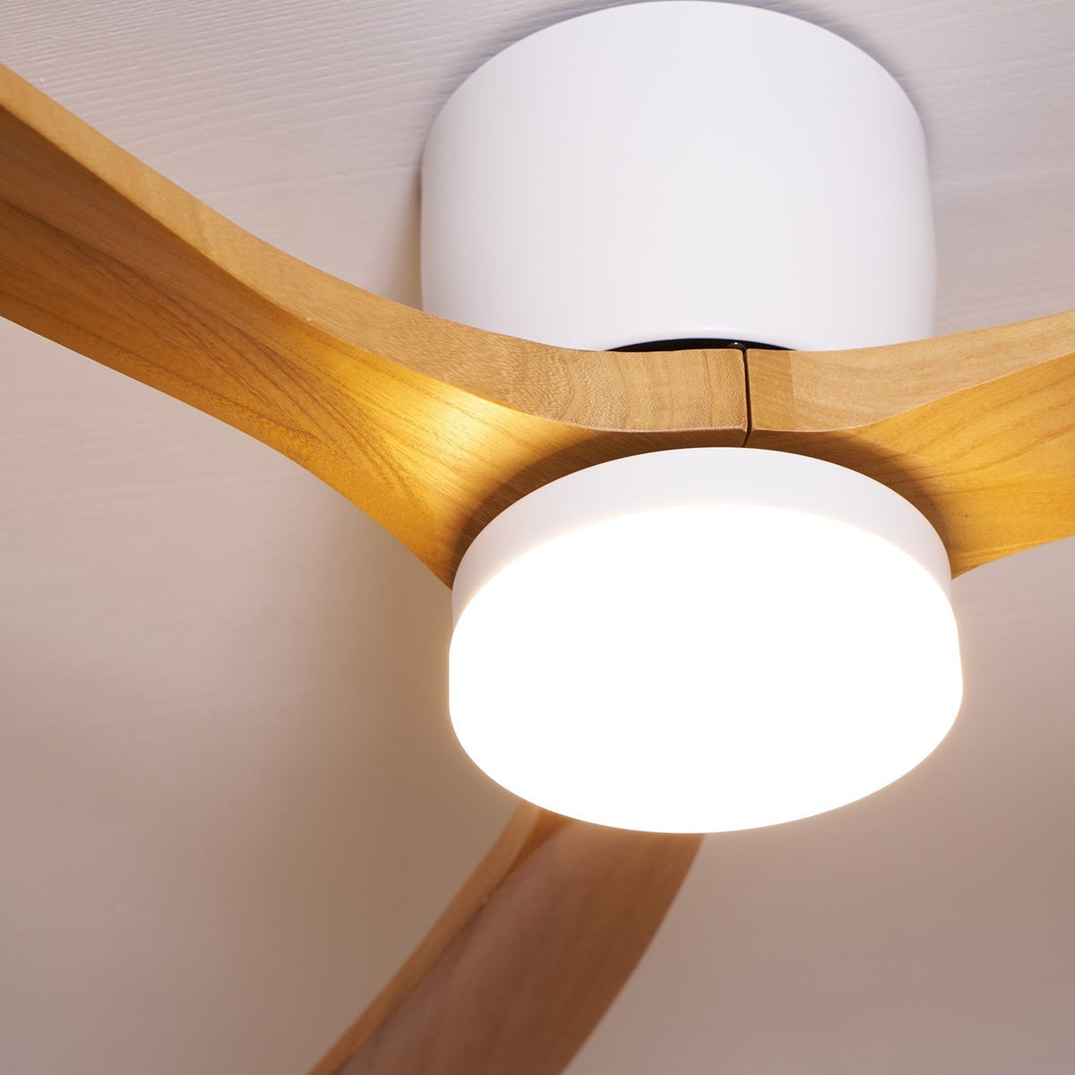 Scandinavian Wood Blade Ceiling Fan with LED Light - Arrielight