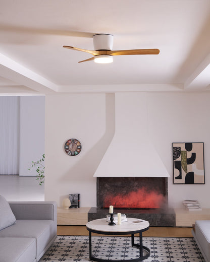 Scandinavian Wood Blade Ceiling Fan with LED Light - Arrielight