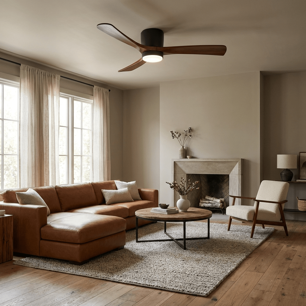 Scandinavian Wood Blade Ceiling Fan with LED Light - Arrielight