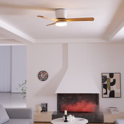 Scandinavian Wood Blade Ceiling Fan with LED Light - Arrielight