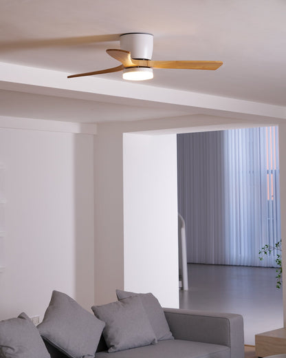 Scandinavian Wood Blade Ceiling Fan with LED Light - Arrielight