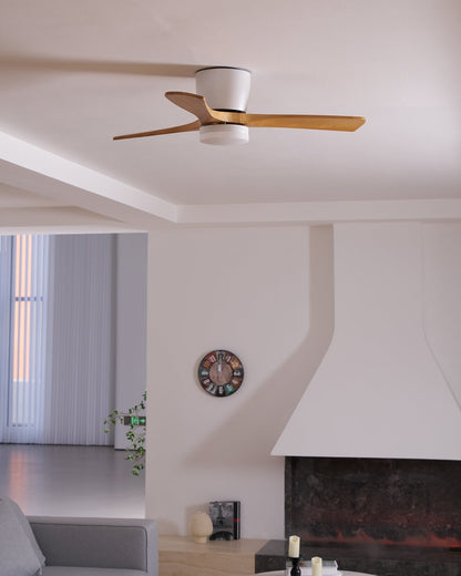 Scandinavian Wood Blade Ceiling Fan with LED Light - Arrielight