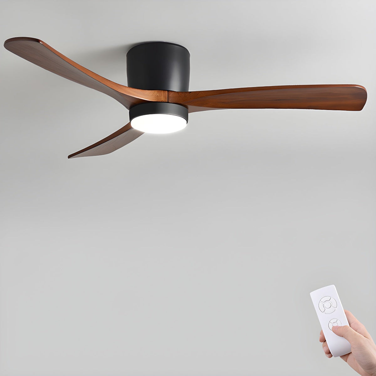 Scandinavian Wood Blade Ceiling Fan with LED Light - Arrielight