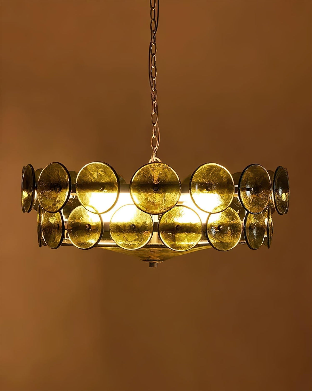 Textured Glass Disc Tiered Chandelier - Arrielight