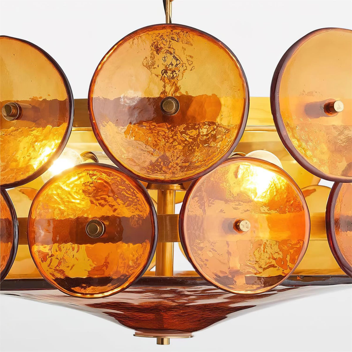 Textured Glass Disc Tiered Chandelier - Arrielight
