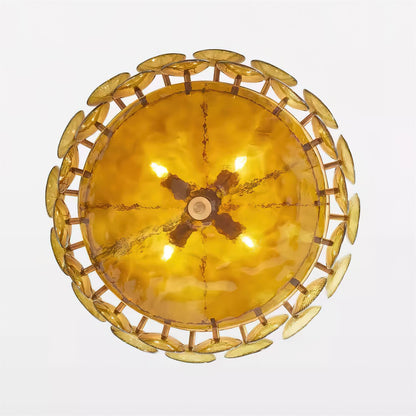 Textured Glass Disc Tiered Chandelier - Arrielight