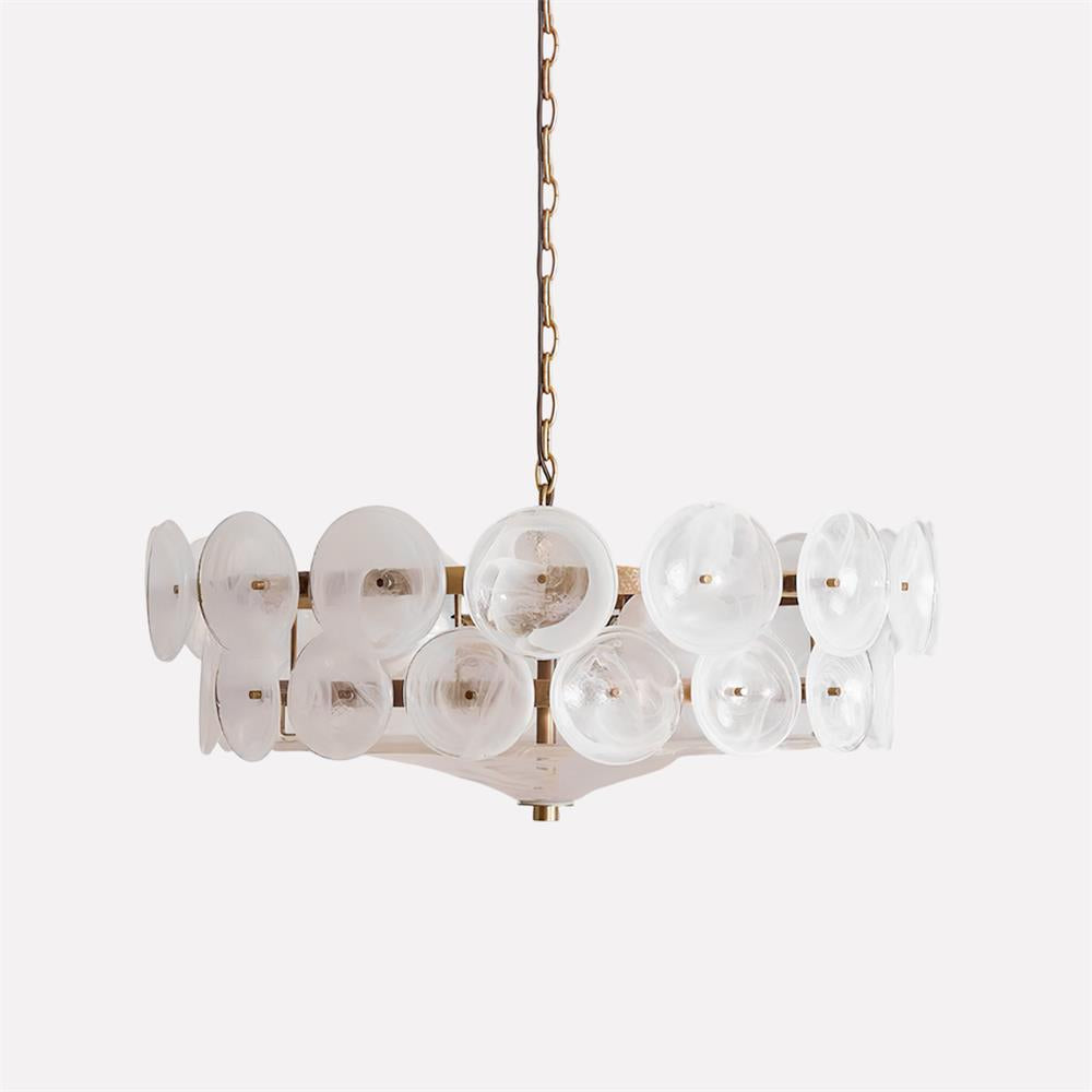 Textured Glass Disc Tiered Chandelier - Arrielight