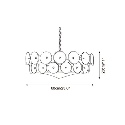 Textured Glass Disc Tiered Chandelier - Arrielight