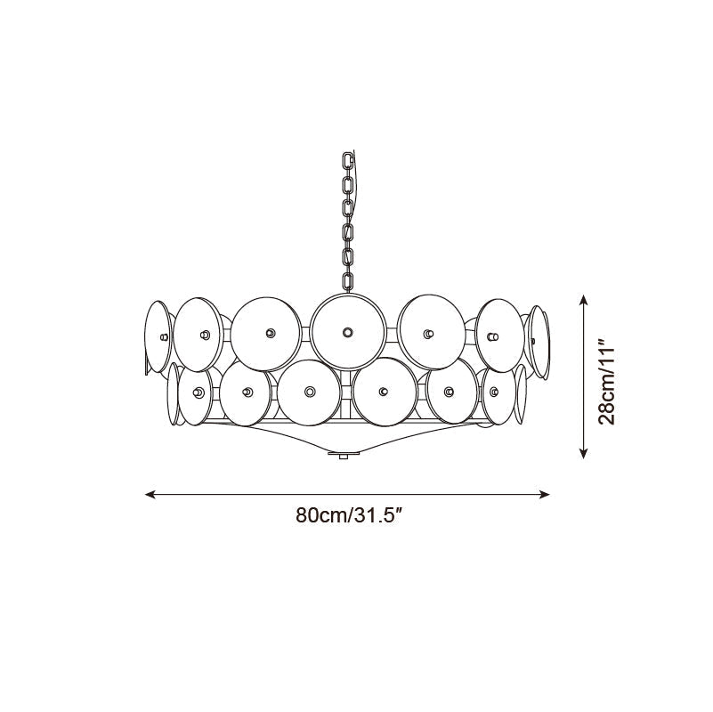 Textured Glass Disc Tiered Chandelier - Arrielight