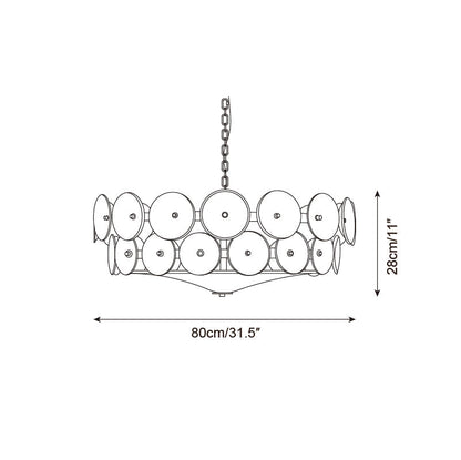 Textured Glass Disc Tiered Chandelier - Arrielight