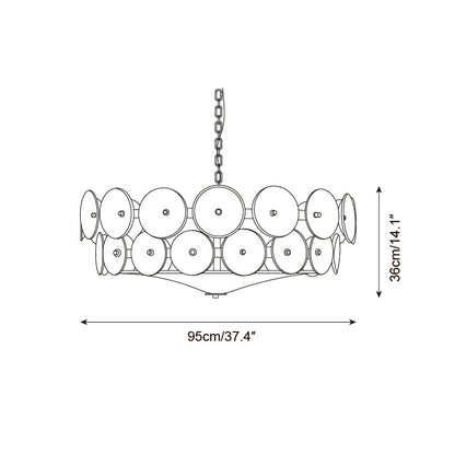 Textured Glass Disc Tiered Chandelier - Arrielight