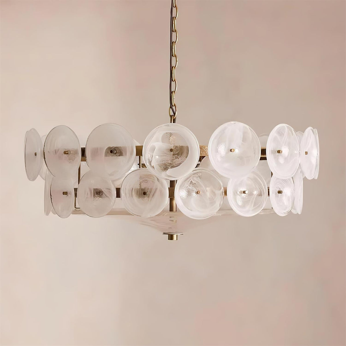 Textured Glass Disc Tiered Chandelier - Arrielight