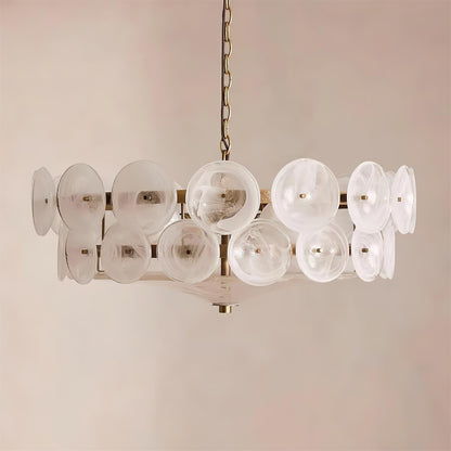 Textured Glass Disc Tiered Chandelier - Arrielight