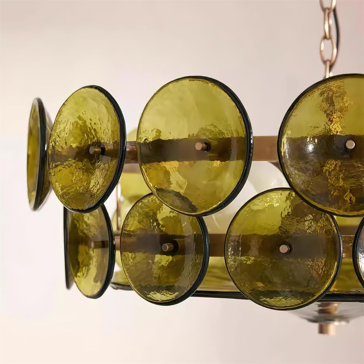 Textured Glass Disc Tiered Chandelier - Arrielight