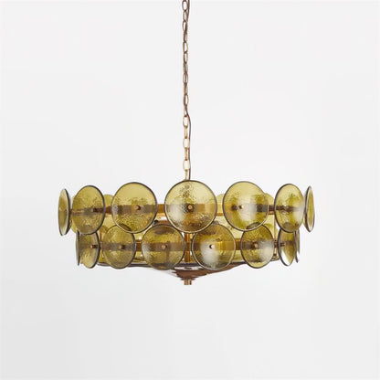 Textured Glass Disc Tiered Chandelier - Arrielight