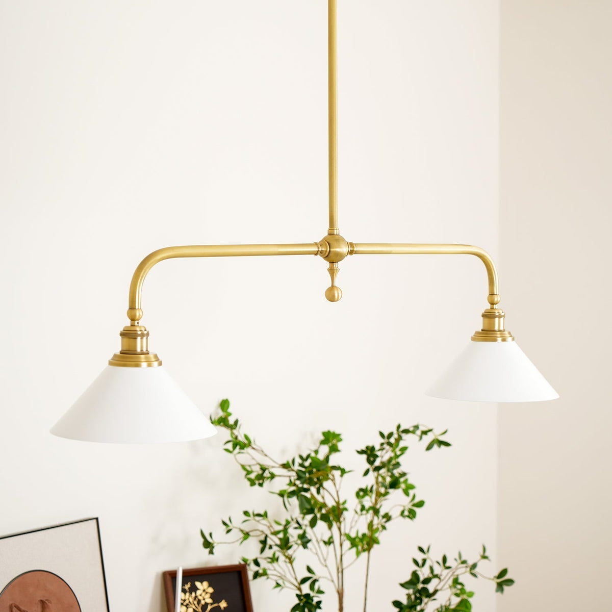 Twin Cone Shade Linear Ceiling Pendant Light - Arrielight