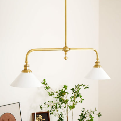 Twin Cone Shade Linear Ceiling Pendant Light - Arrielight
