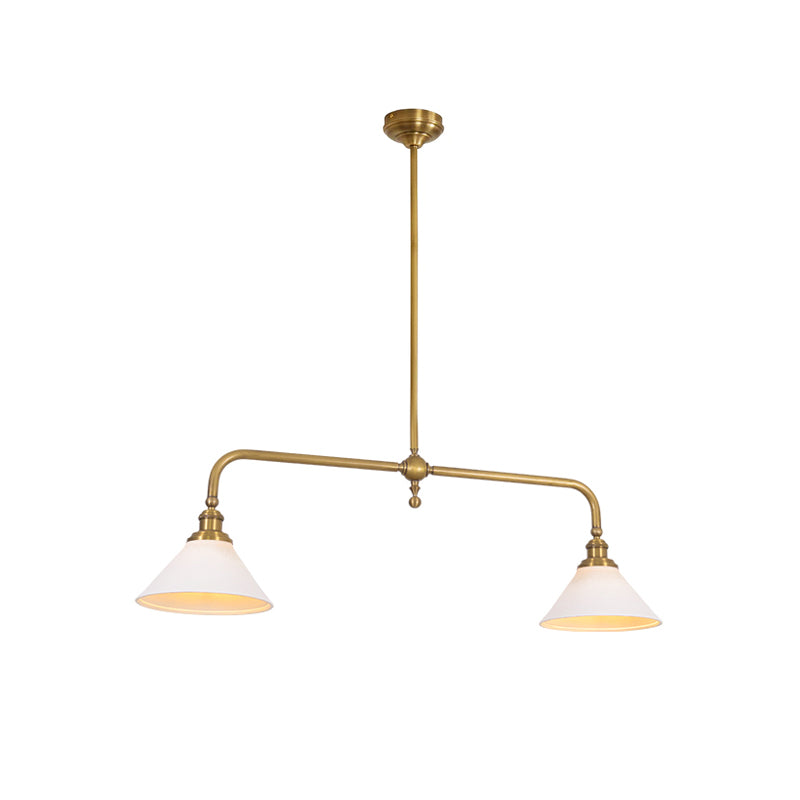 Twin Cone Shade Linear Ceiling Pendant Light - Arrielight