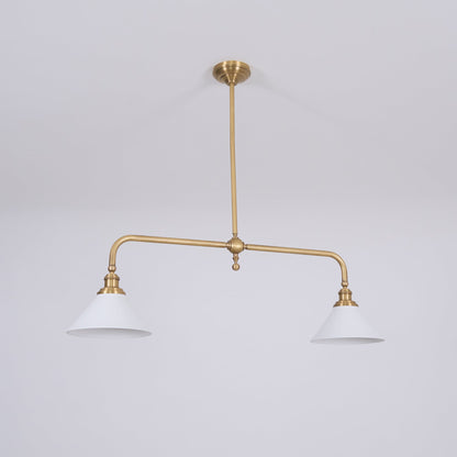 Twin Cone Shade Linear Ceiling Pendant Light - Arrielight