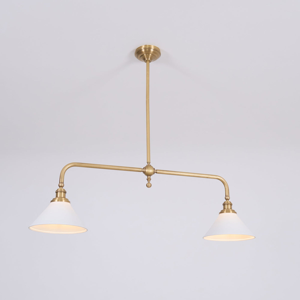 Twin Cone Shade Linear Ceiling Pendant Light - Arrielight