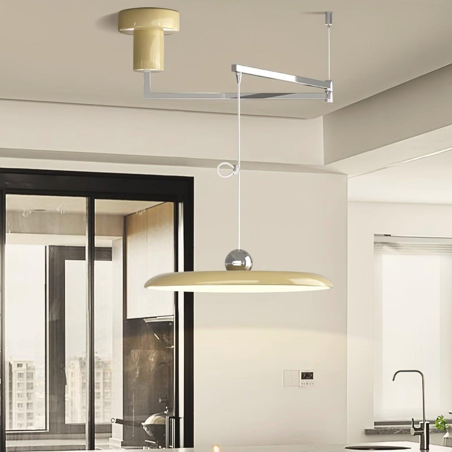 Adjustable Swing Arm Disc Ceiling Pendant Light - Arrielight