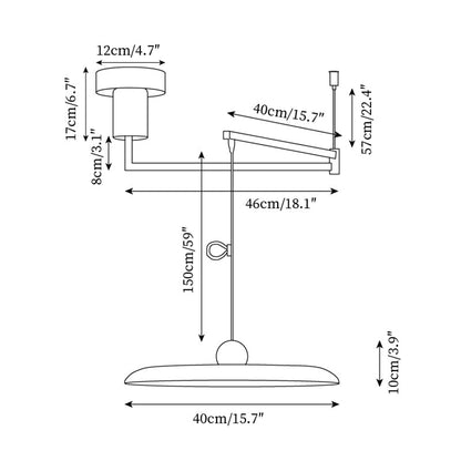 Adjustable Swing Arm Disc Ceiling Pendant Light - Arrielight