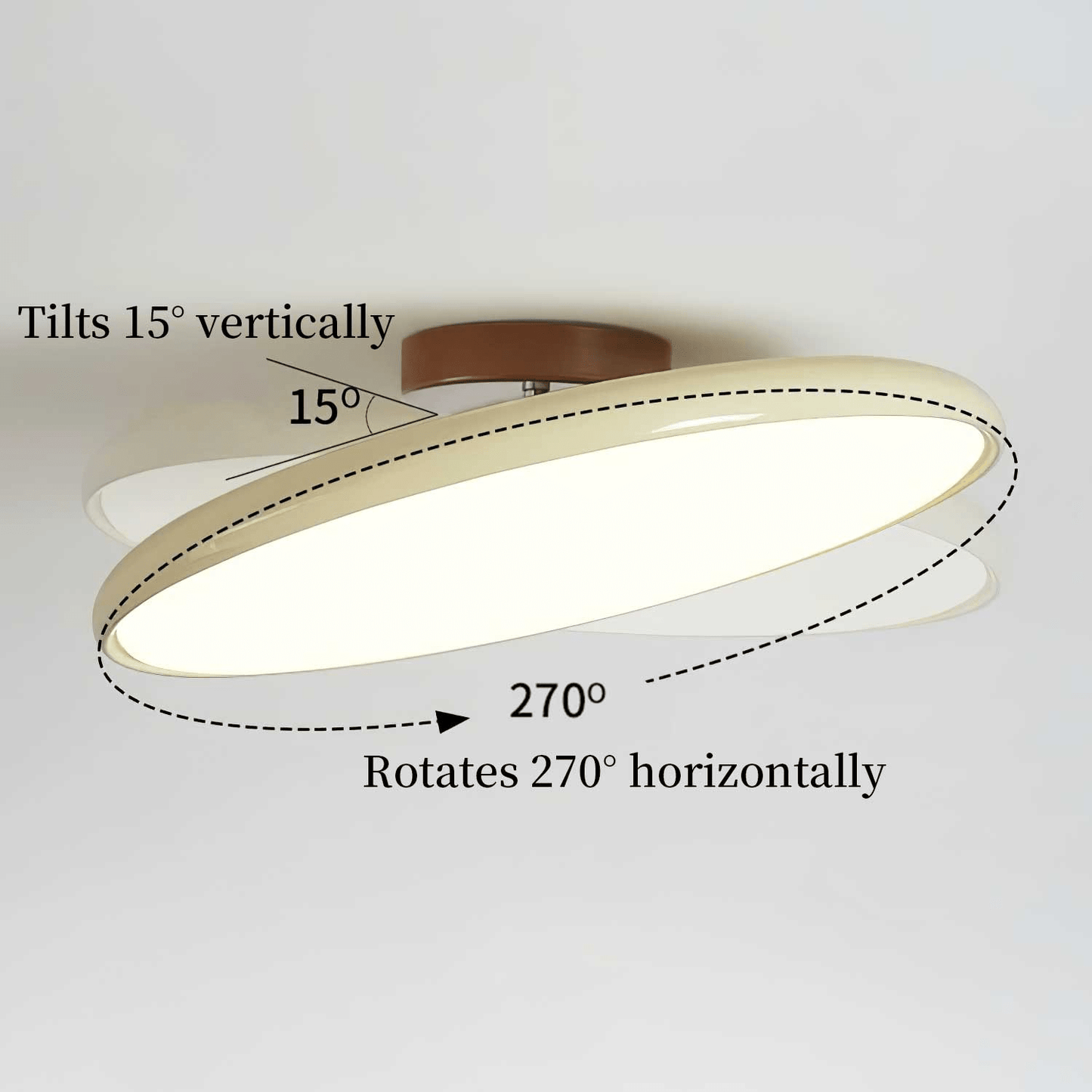 Slim Disc Tilting LED Semi-Flush Ceiling Light - Arrielight