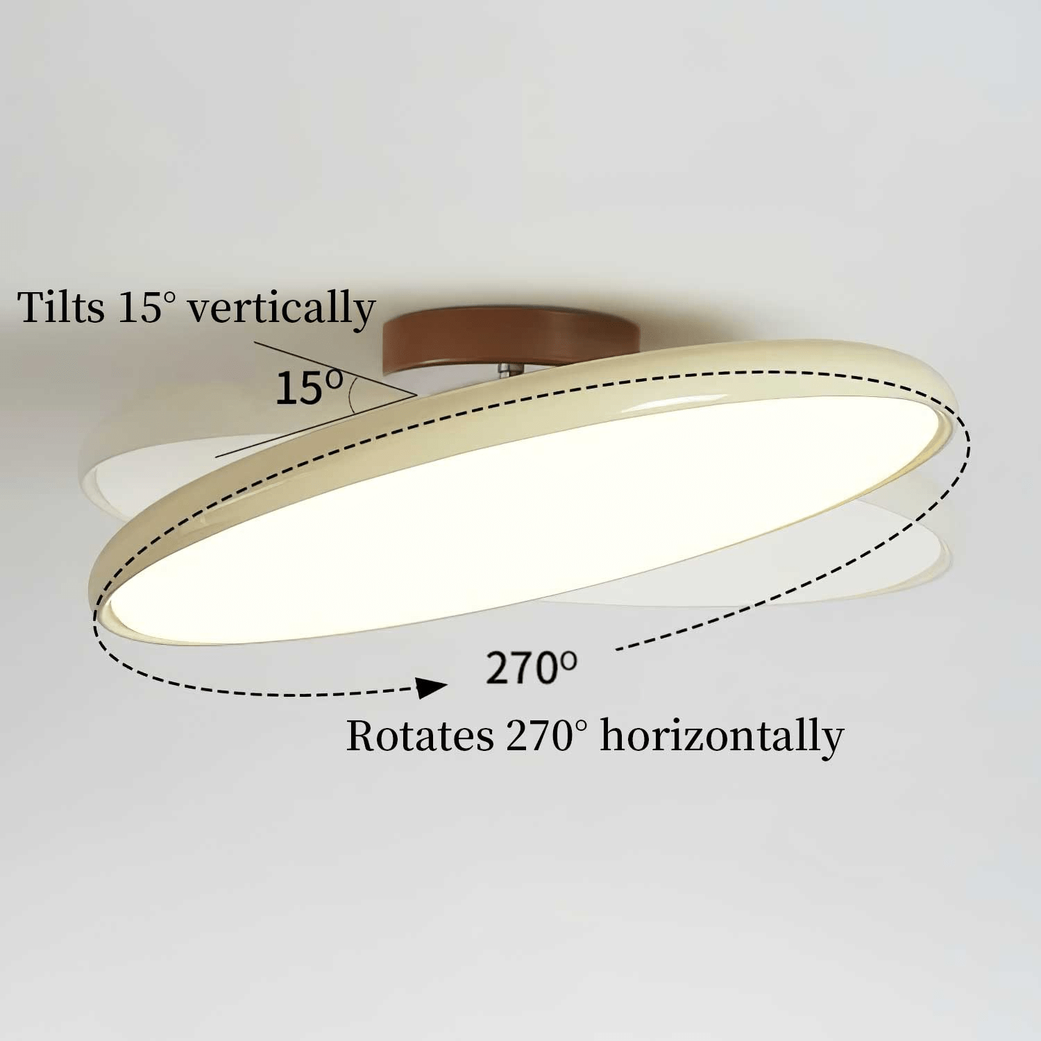 Slim Disc Tilting LED Semi-Flush Ceiling Light - Arrielight
