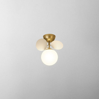 Leaf and Glass Globe Branching Ceiling Chandelier - Arrielight