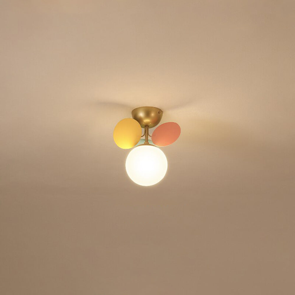 Leaf and Glass Globe Branching Ceiling Chandelier - Arrielight