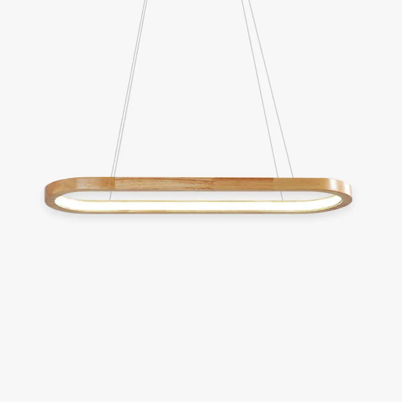 Oval Wood and Acrylic LED Ceiling Pendant - Arrielight