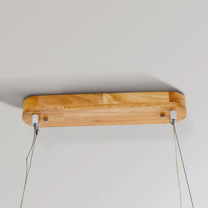 Oval Wood and Acrylic LED Ceiling Pendant - Arrielight