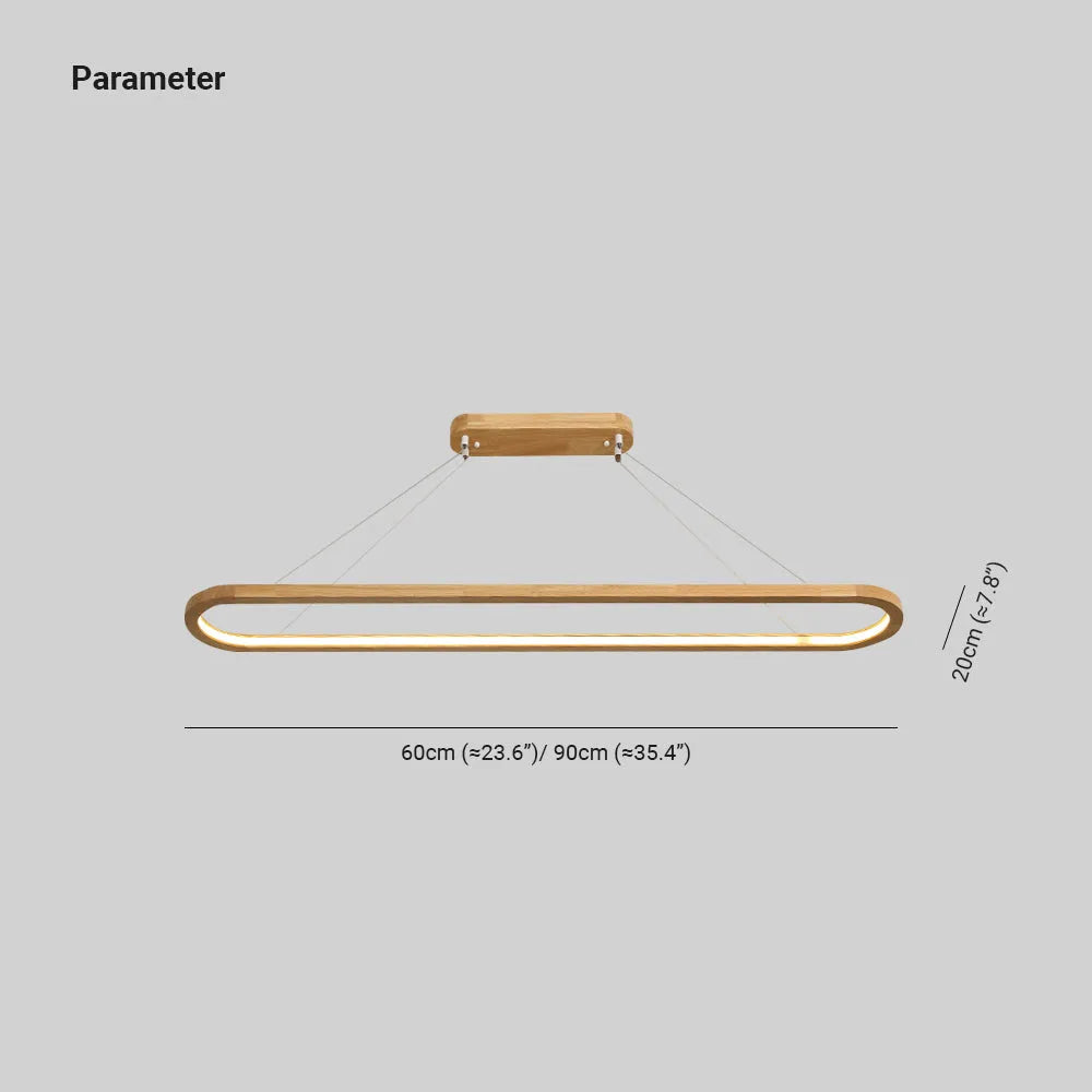 Oval Wood and Acrylic LED Ceiling Pendant - Arrielight
